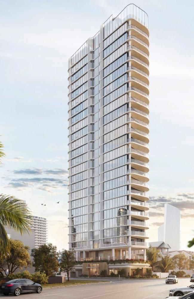 Artist impression of a tower planned for Surf Parade which is being increased in size to ensure it is viable. Picture: Supplied.