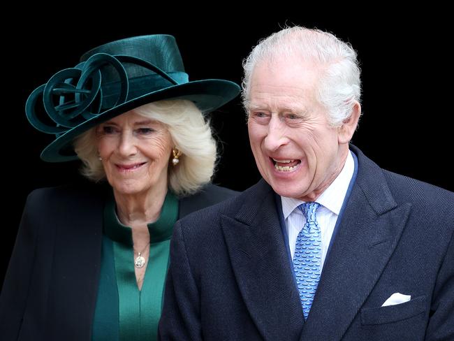 Queen Camilla and King Charles III during the Easter Mattins Service at Windsor Castle. Picture: Getty Images