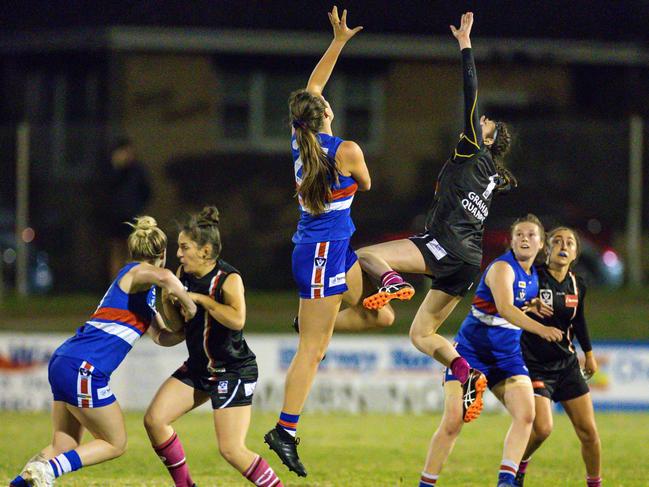 Mornington and the Frankston Dolphins put on a great game under lights: Picture: Alan Dillon