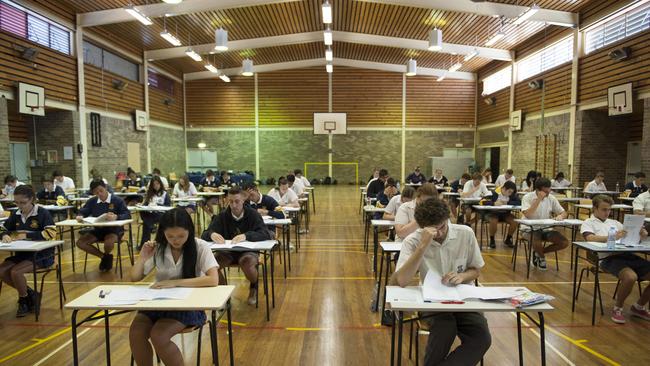 Students sit the HSC at Holsworthy High. The NSW government has backed down on a plan to link the HSC with NAPLAN results.