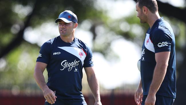 The star halfback was back at Roosters training on Monday. (Brett Costello)