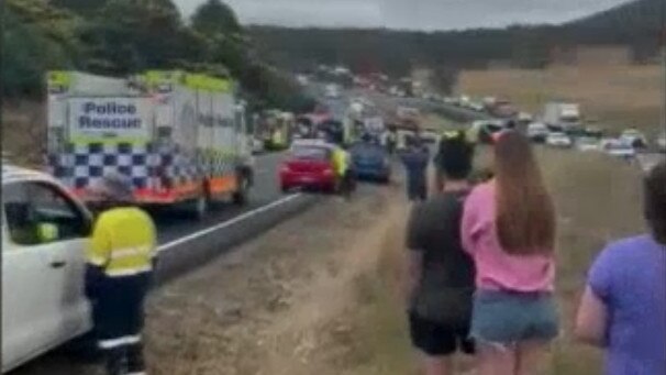 Emergency services needed several hours to clear the crash scene. Picture: Facebook