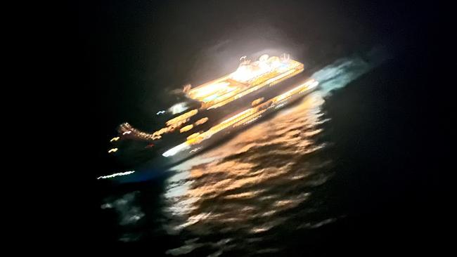 The Westpac Rescue Helicopter was called to help a man on board the Seven Seas Explorer cruise ship in the early hours of Saturday morning. Picture: Supplied