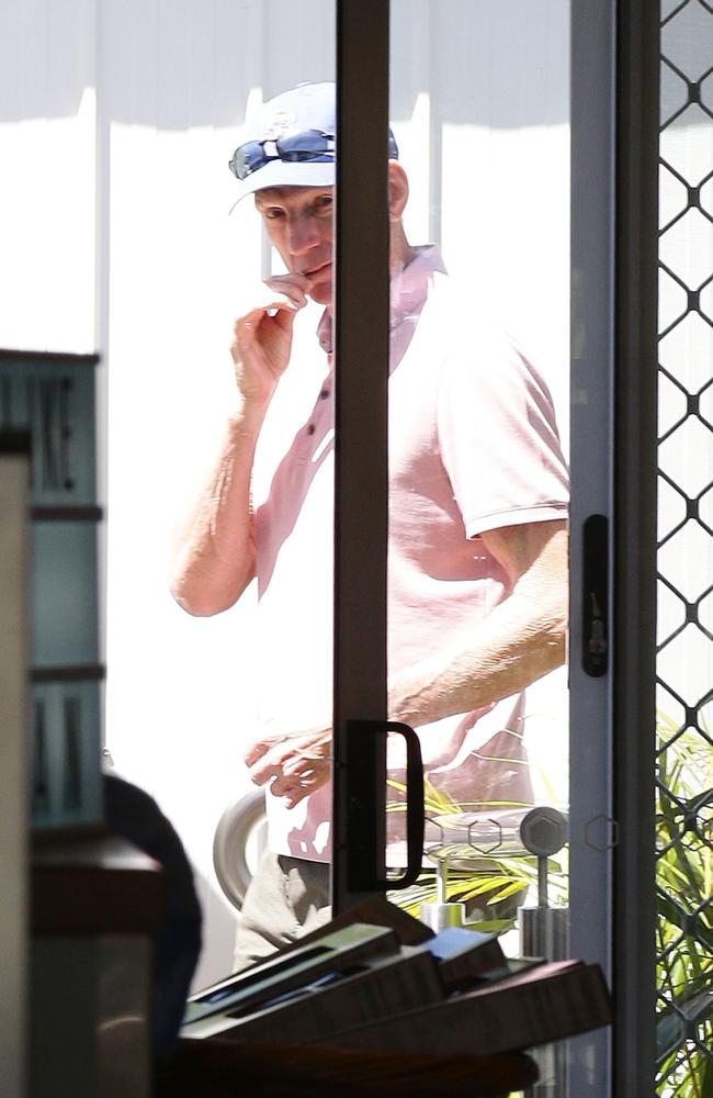 Wayne Bennett at a cafe in Brisbane this morning.