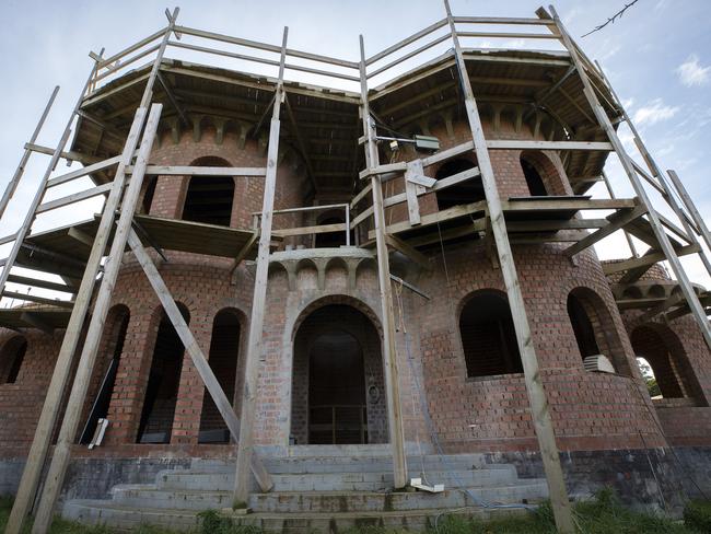 The castle under construction at Geeveston. Picture: CHRIS KIDD