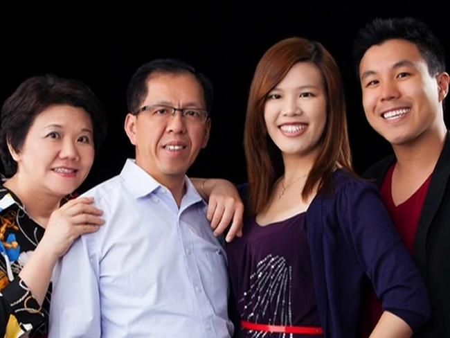 Police accountant Curtis Cheng with his family.