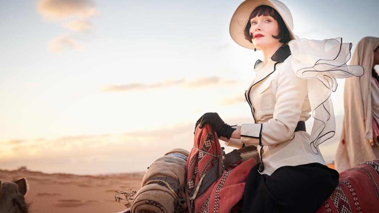 Essie Davis is ‘suspiciously’ comfortable on a camel.