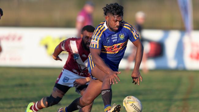 Shallin Fuller was in the thick of the action for Marist. Picture: DC Sports Photography