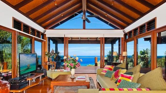 The vaulted ceiling and plenty of glass outlined the stunning ocean view.