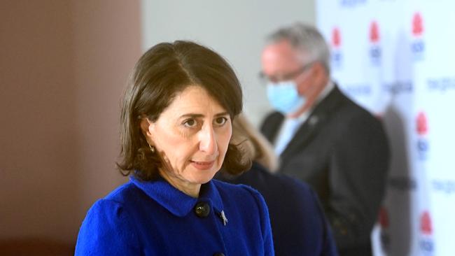 ‘Parents should plan for the 25th” … Premier Gladys Berejiklian gives her daily Covid-19 update in Sydney. Picture: NCA NewsWire / Jeremy Piper