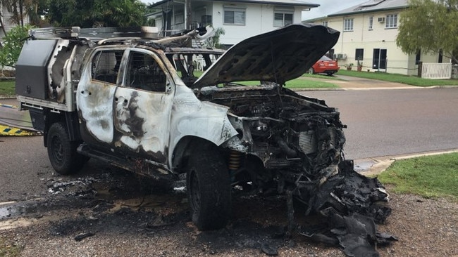 Stolen HiLux set on fire behind Gill Park on Grosvenor Street