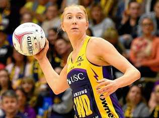 SUNSHINE COAST, AUSTRALIA - JULY 14: Maddy McAuliffe of the Lightning looks to pass during the round 11 Super Netball match between the Lightning and the Magpies at University of the Sunshine Coast on July 14, 2018 in Sunshine Coast, Australia. (Photo by Bradley Kanaris/Getty Images). Picture: Bradley Kanaris