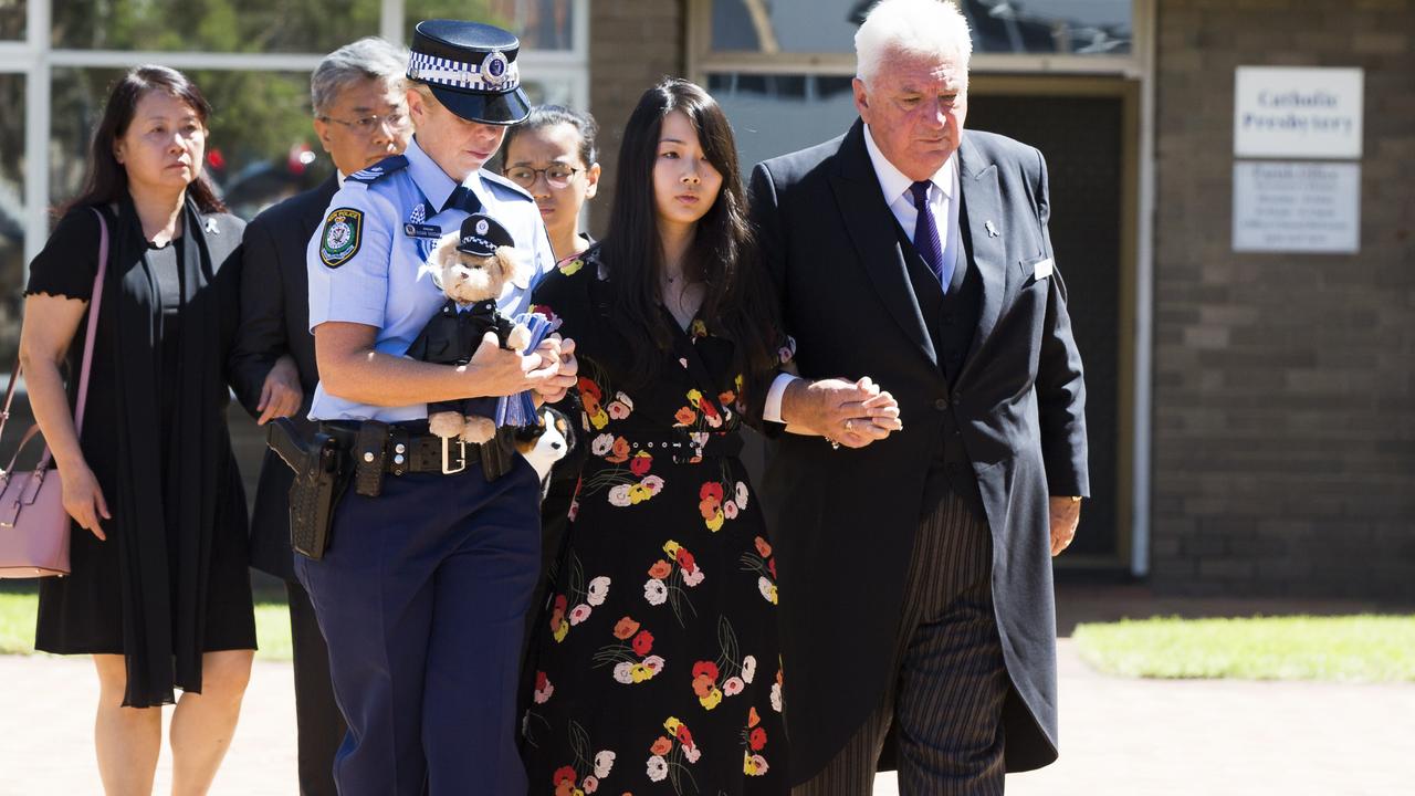 Wife Dianne Proctor arrives for her husband’s funeral. Picture: Dylan Robinson