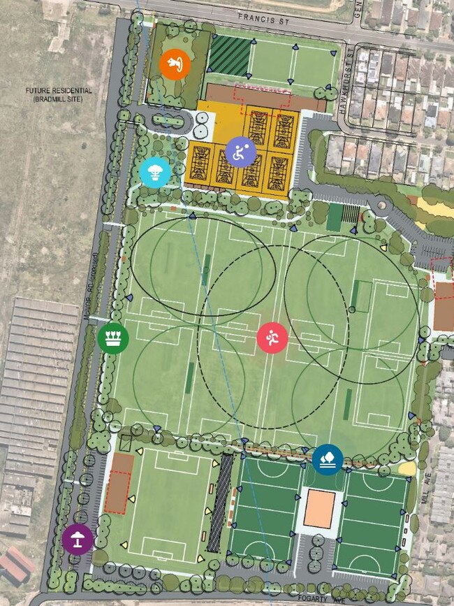 An outline for McIvor Reserve from the draft masterplan released last year. Picture: Supplied