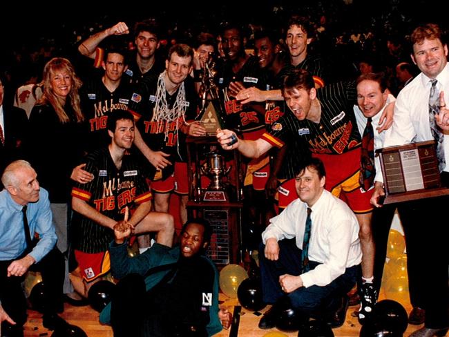 Amid jeers from the Perth fans the Melbourne Tigers are the 1993 NBL champions.