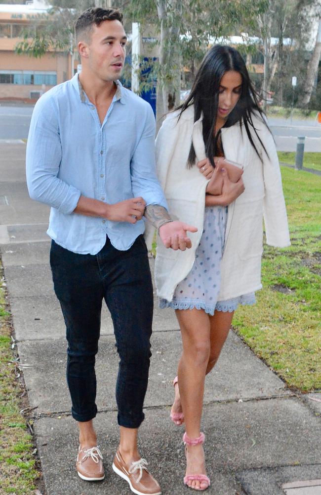 Grant and Tayla arrive at the KIISFM studios. Picture: MEGA