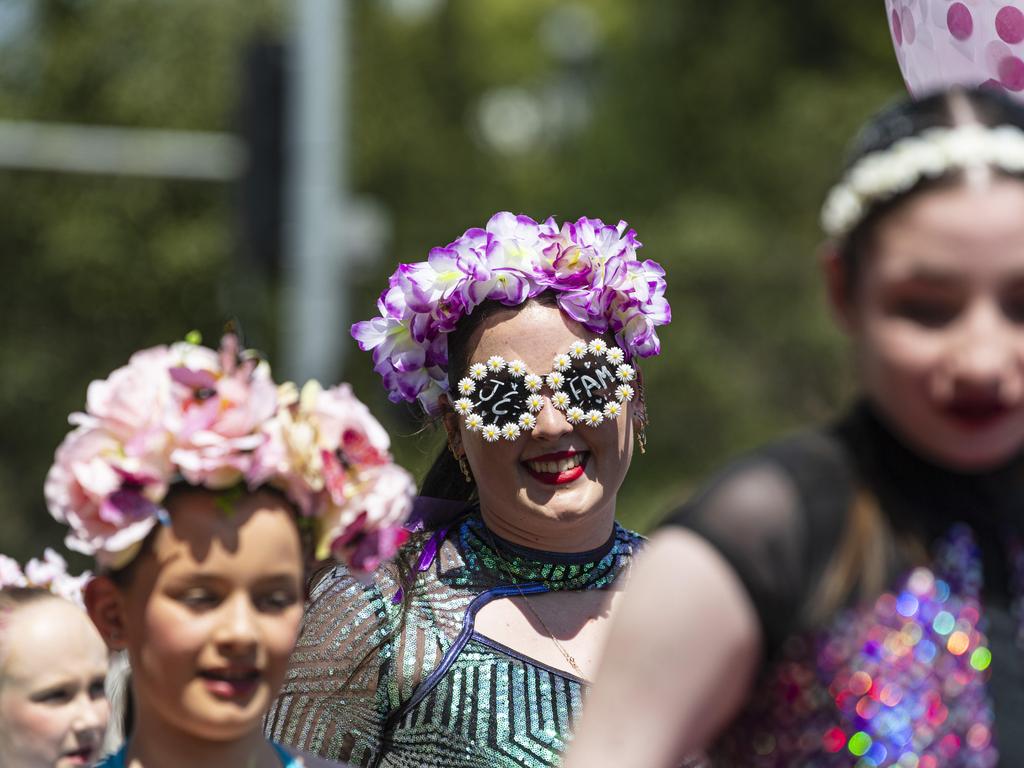 JE Dancehouse float in the Grand Central Floral Parade of the Carnival of Flowers, Saturday, September 21, 2024. Picture: Kevin Farmer