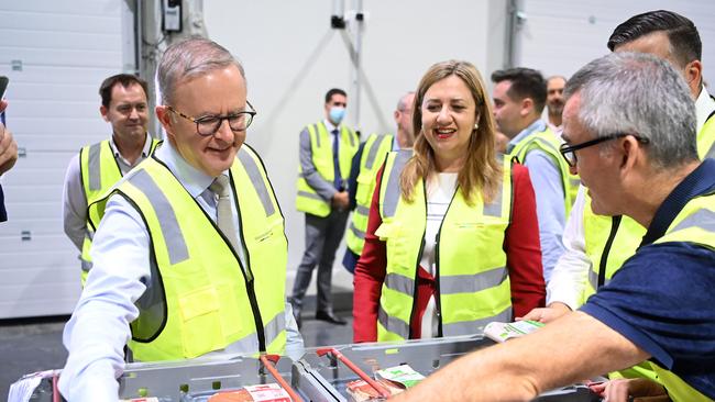 Anthony Albanese and Annastacia Palaszczuk. The Queensland Premier won’t be joining the federal Labor leader on the hustings early in the campaign. Picture: NCA NewsWire / Dan Peled