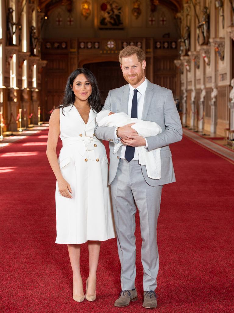 <b>2019: </b>Prince Harry becomes a father with the birth of Archie Harrison Mountbatten-Windsor, later Prince Archie of Sussex, on May 6. The child’s birth was initially shrouded in secrecy to the bafflement of royal fans but it was later confirmed that Archie had been born at London’s Portland hospital, in a break with royal tradition. Picture: Getty