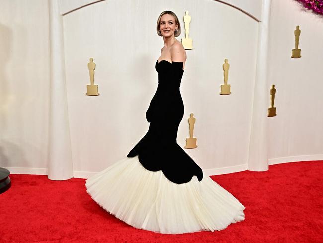 Carey Mulligan wears Balenciaga couture at the Oscars. Picture: Getty Images