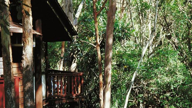 SEPTEMBER, 2002 : A chalet nestles in the rainforest at the Golden Door Health Retreat in Willow Vale, Queensland, 09/02. Accommodation / Exterior / Travel