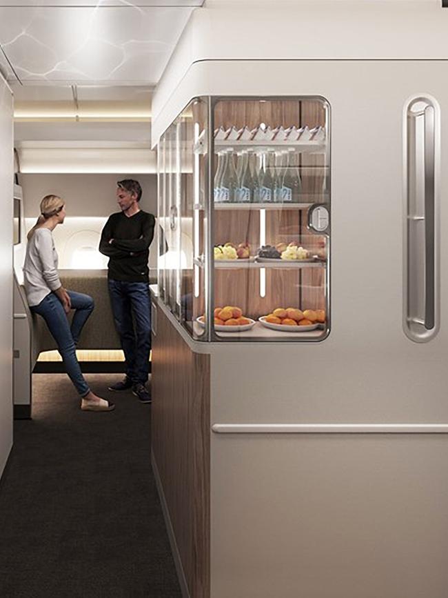 Qantas's proposed passenger wellbeing zone.