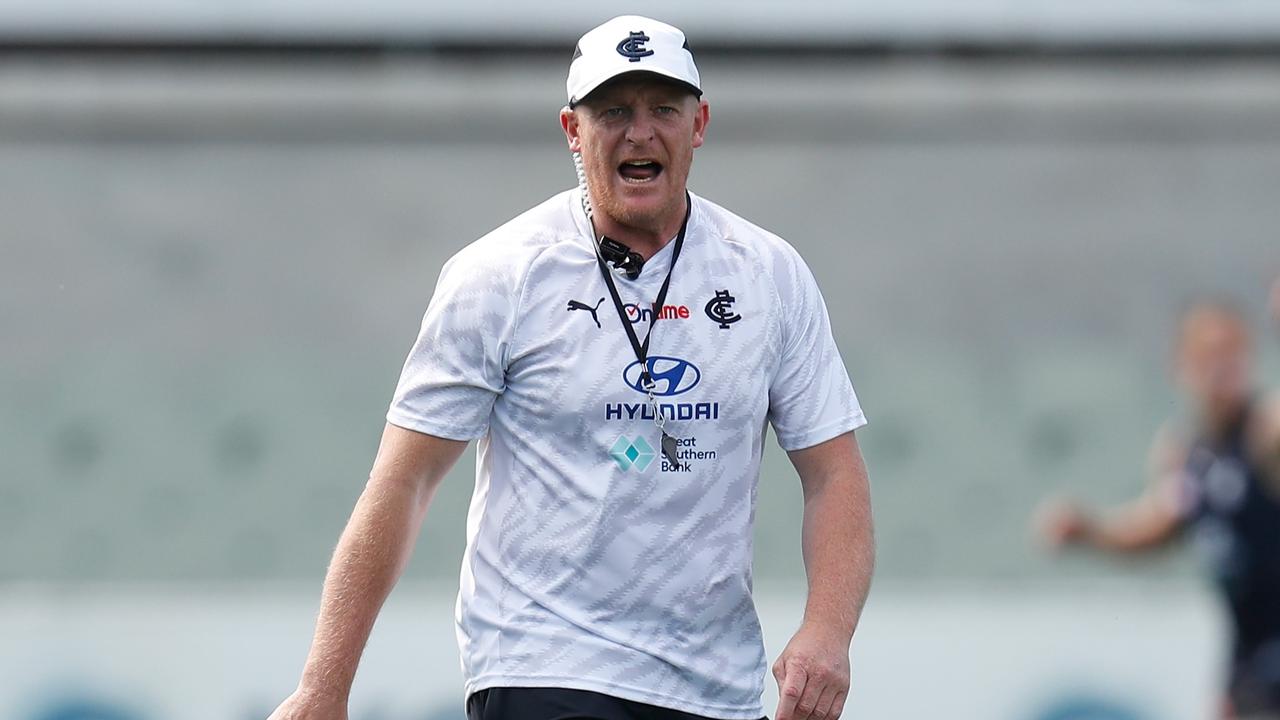 Michael Voss’s new game style could impact the KFC SuperCoach scores of Carlton players. Picture: Michael Willson/AFL Photos via Getty Images