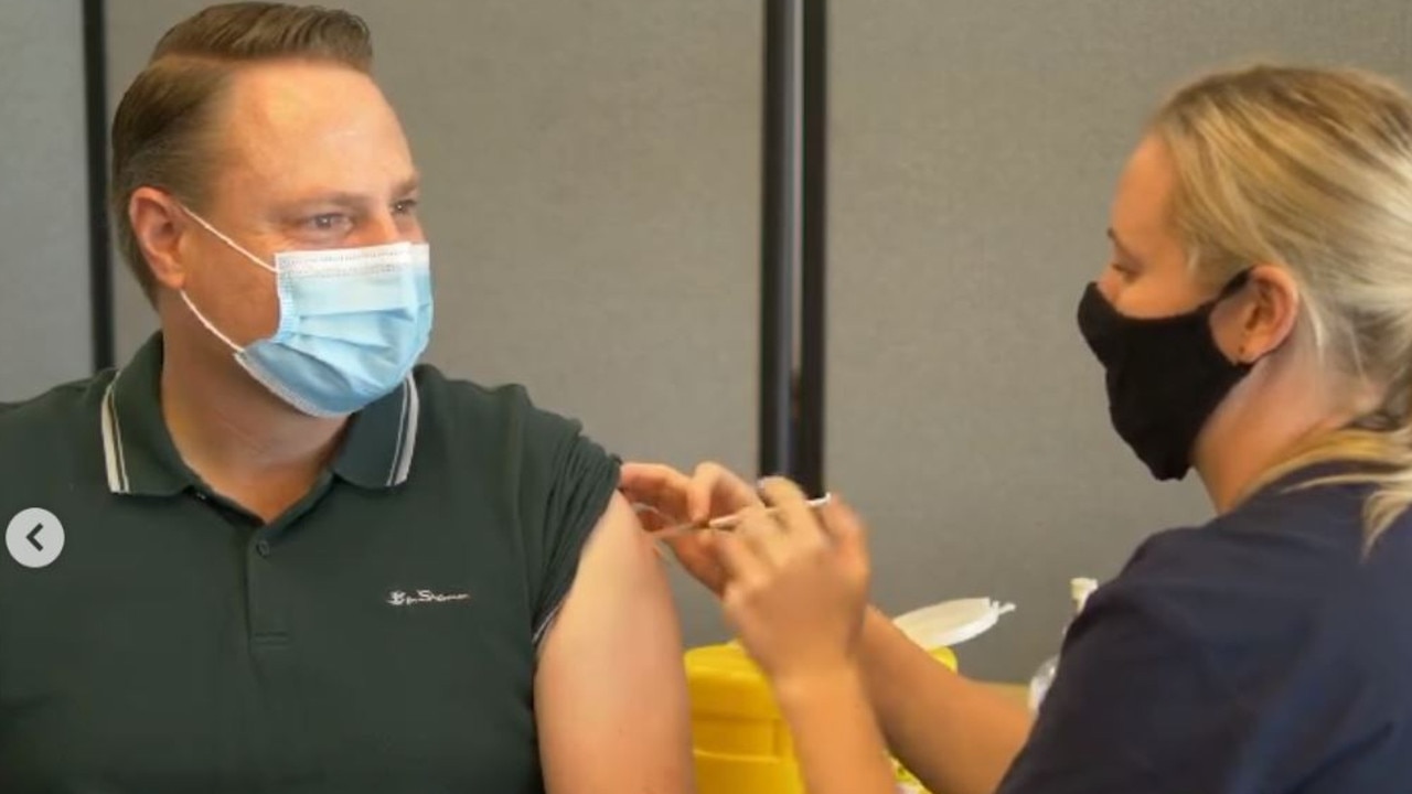 Lord Mayor Adrian Schrinner is vaccinated ahead of his Tokyo trip. Photo: Supplied