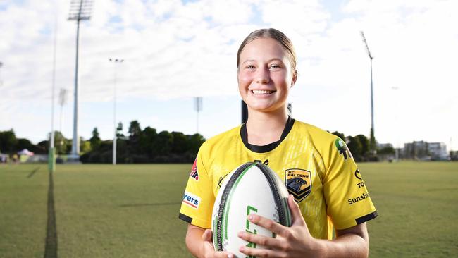 Sunshine Coast Falcons under-19 girls player Sky Antoniolli. Picture: Patrick Woods.