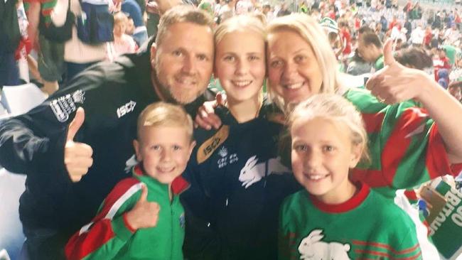 Souths members Denis Coso and wife Dorothy, son Aidan and daughters Tiana and Amalia