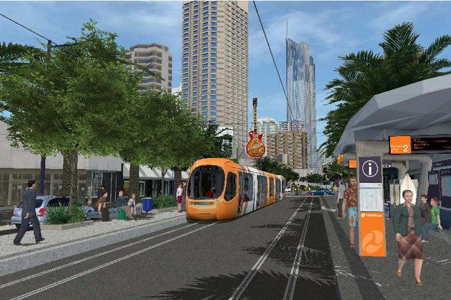 <p>2008: An artist’s impression of the light rail transit system in Surfers Paradise.</p>