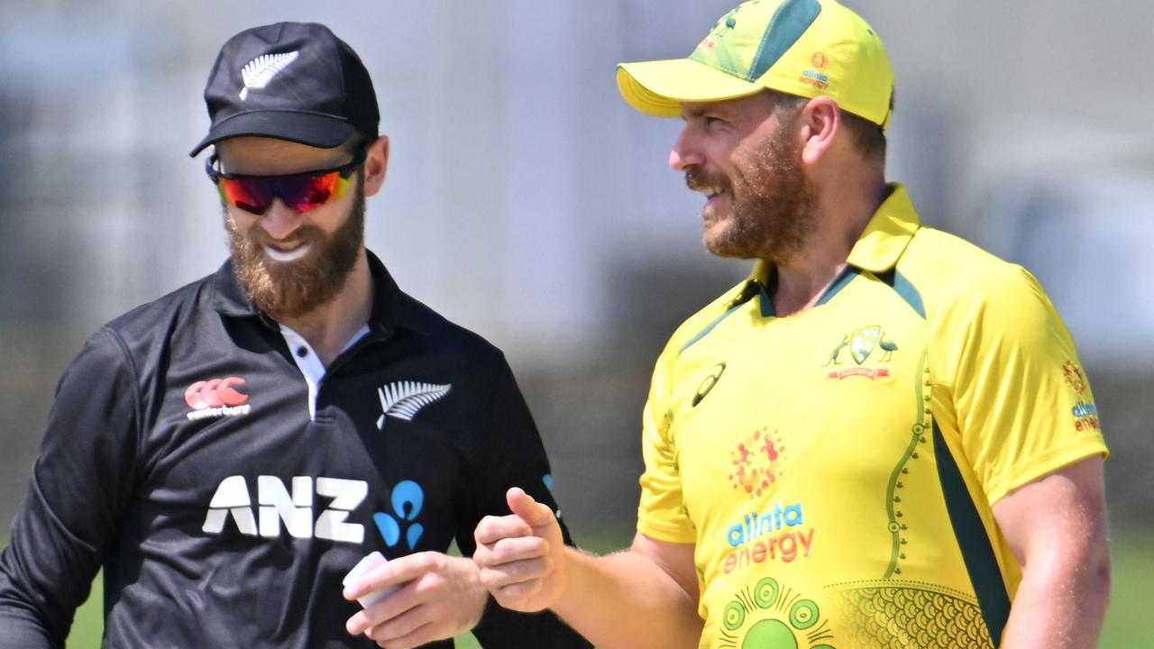 New Zealand's Kane Williamson and his Australian counterpart Aaron Finch.