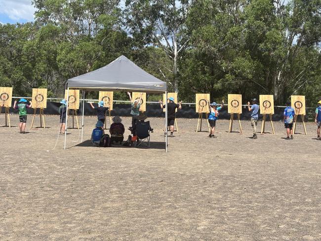 Axe throwing at the Jamboree.