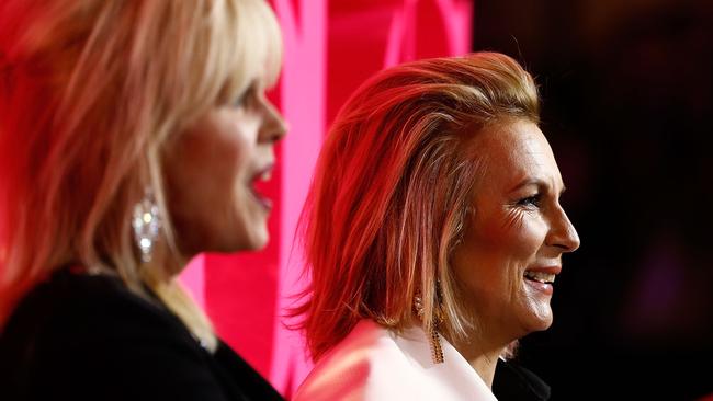 Dynamic double act: Joanna Lumley and Jennifer Saunders arrive ahead of the Absolutely Fabulous: The Movie Australian premiere in Sydney. Picture: Brendon Thorne/Getty Images