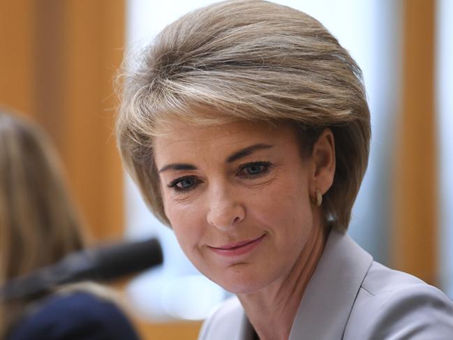 Australian Jobs Minister Michaelia Cash speaks during Senate estimates at Parliament House in Canberra, Thursday, March 1, 2018.  (AAP Image/Lukas Coch) NO ARCHIVING