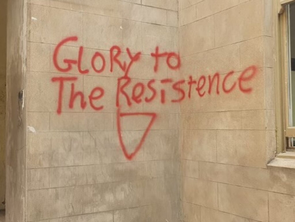 Anti-Semitic graffiti appeared at the University of Melbourne. Picture: Supplied