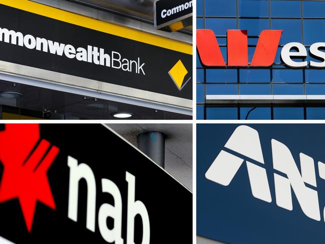 COMPOSITE 16:9 - Australia's four big banks Commonwealth, Westpac, NAB, ANZ. Picture: NCA Newswire