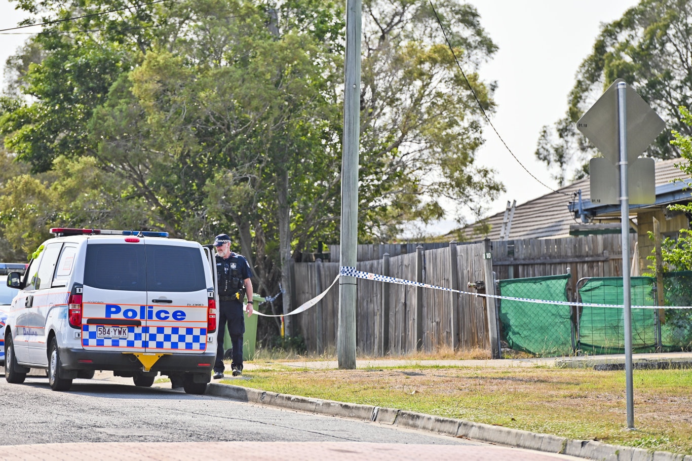 Homicide at McGill Street, Raceview where a 31 year old women was found dead in the boot of a car. Picture: Cordell Richardson