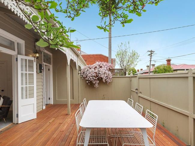 An outdoor dining area.