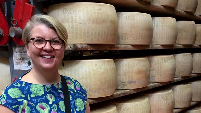 Researcher Hazel MacTavish-West in a Parmigiano Reggiano factory.