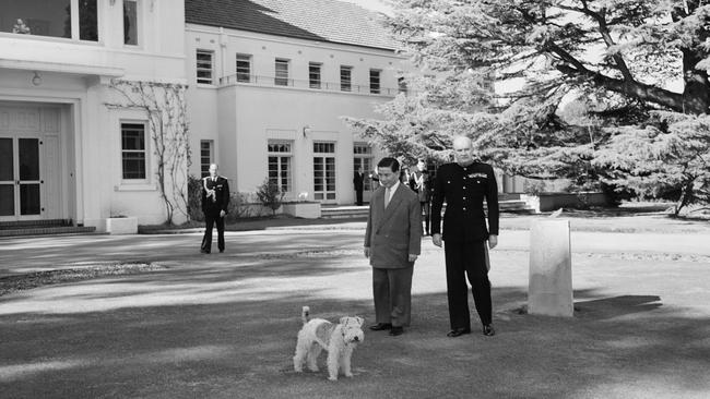 The President of Vietnam, Ngo Dinh Diem, in the grounds of Yarralumla, Government House, in Canberra during his visit in 1957. Picture: National Archives of Australia