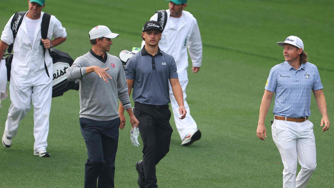 Harrison Crowe played with Cameron Smith and Adam Scott at Augusta. Picture: Andrew Redington / Getty Images North America / Getty Images via AFP