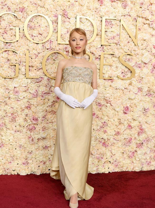 Ariana Grande in a Givenchy Haute Couture gown. Picture: Getty