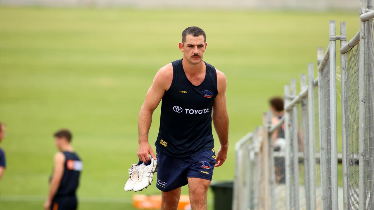 Walker at his first training session back with the Adelaide Crows. (Photo by Kelly Barnes)