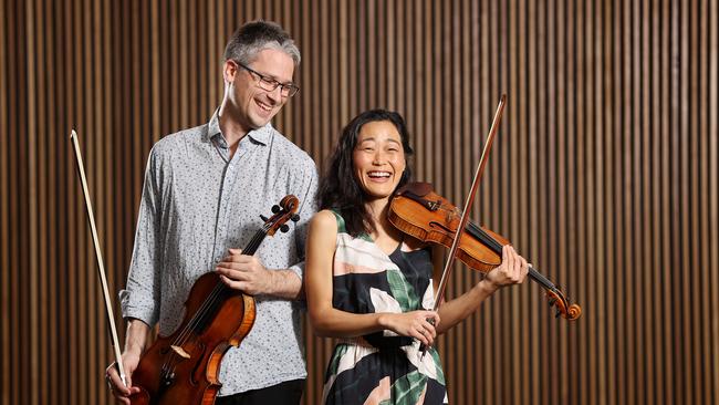 New concertmaster Natsuko Yoshimoto with husband Imants Larsen. Picture: Tara Croser