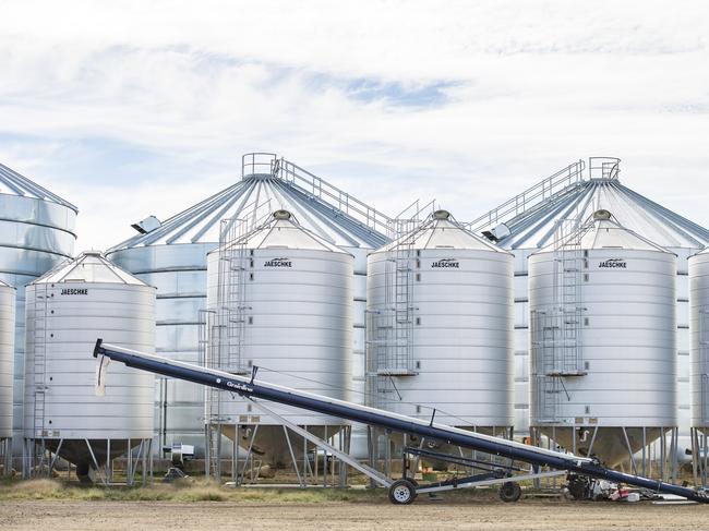 GRAIN: Export Hay - Mark Cossar at Natte YallockMark Cossar on his farm at Natte YallockPICTURED: Generic farm. Grain silo. Silos. Stock Photo.Picture: Zoe Phillips