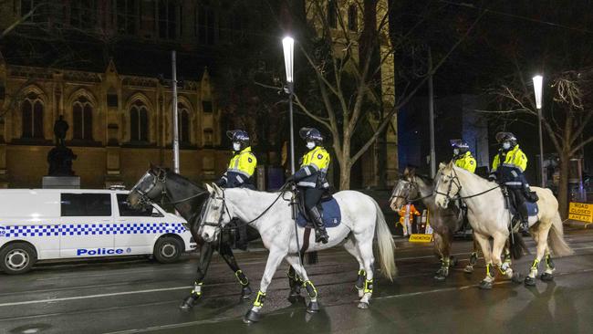 Police patrol the streets. Picture: Wayne Taylor