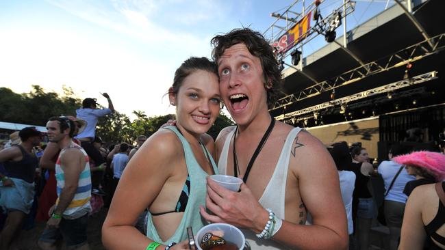 Kayla Neve, 20 and Dylan Deani, 20. Bassinthegrass 2011 at the Darwin Amphitheatre.