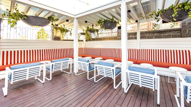 The new look upper level of the beer garden (Musgrave Rd end) of the newly renovated Normanby Hotel which officially open this weekend. Picture: Richard Walker/AAP