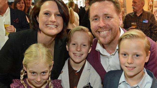 Maggie, Samantha, Oliver, Matthew and Louis Schneider at Schneider lunch at Southport Sharks, Parkwood. Pic: Regina King.